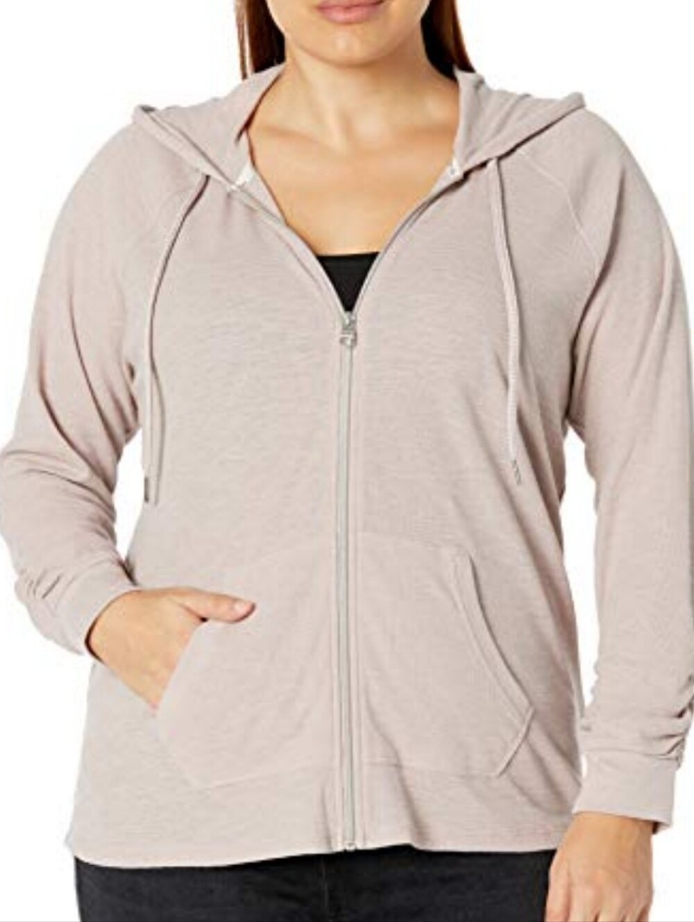 Calvin Klein Performance Women's Light Gray Full-Zip Hoodie